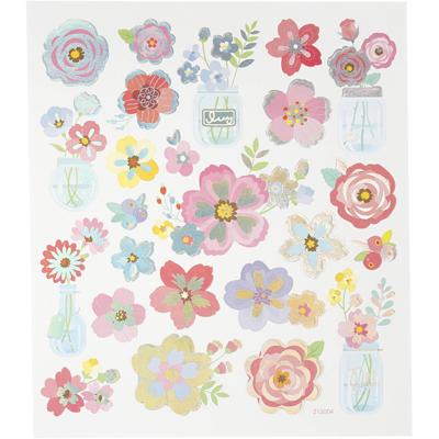 Creativ Company Stickers, lente bloemen, vel 15x16,5 cm, 1 vel