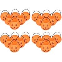 Halloween mini pompoen emmers - 30x - 5 cm - decoratie/versiering/accessoires - Traktatie emmertjes
