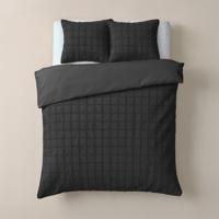 Sleeptime Faux Fur Check Zwart 200x200/220 cm