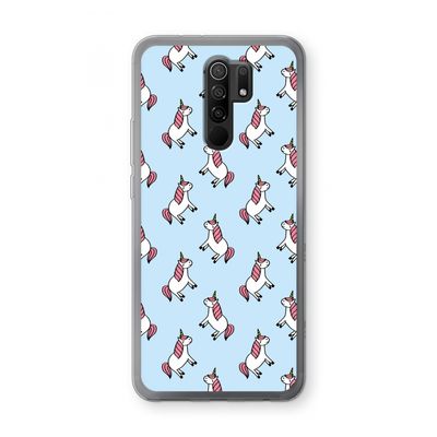 Eenhoorns overal: Xiaomi Redmi 9 Transparant Hoesje