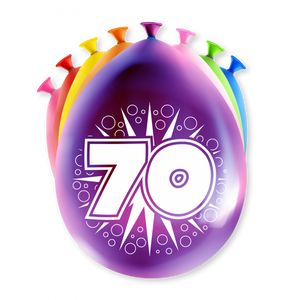 Party Ballonnen Hoera 70 jaar (8st)