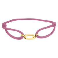 Armband Ovale schakel 20 x 6 mm satijn-zilver oudroze-goudkleurig 13-26 cm
