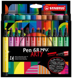 Viltstift STABILO Pen 68 Max Arty assorti etui Ã 24 stuks