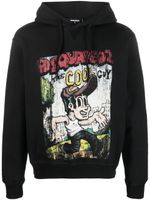 DSQUARED2 hoodie en coton à imprimé graphique - Noir