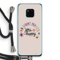 Happy days: Huawei Mate 20 Pro Transparant Hoesje met koord