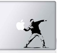 Laptop sticker Apple Banksy Revolutie - thumbnail