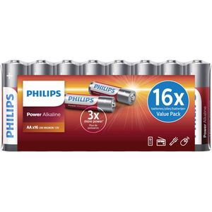 PHILIPS Voordeelverpakking AA-Batterijen - 16 Stuks - Alkaline Batterijen - LR6 - Houdbaar tot 10 Jaar