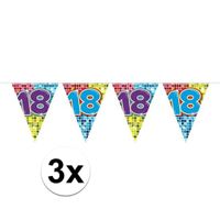 3x  Mini vlaggetjeslijn slingers verjaardag  versiering 18 jaar   - - thumbnail