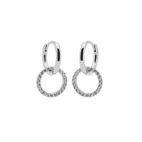 Karma Oorringen Hinged Hoops Double Hoop Zirconia 12MM Zilver