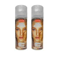 Haarspray of haarverf - 2x - kleur zilver - verkleed accessoires - 125 ml - volwassenen en kinderen