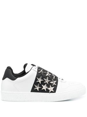 Philipp Plein baskets en cuir à étoiles cloutées - Blanc