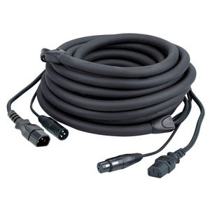 DAP IEC verlengkabel + DMX kabel, 10 meter (zwart)