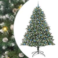 Kunstkerstboom met 300 LED Groen 240 cm PVC en Plastic en Staal