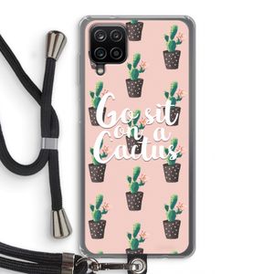 Cactus quote: Samsung Galaxy A12 Transparant Hoesje met koord