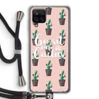 Cactus quote: Samsung Galaxy A12 Transparant Hoesje met koord
