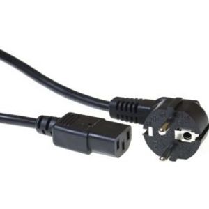 ACT Netsnoer CEE 7/7 male (haaks) - C13 zwart 3 m