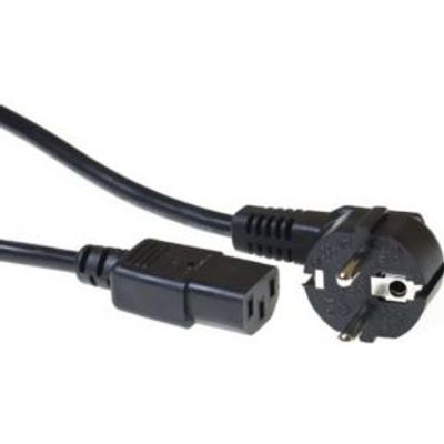 ACT Netsnoer CEE 7/7 male (haaks) - C13 zwart 3 m