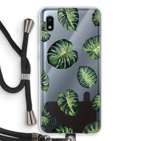 Tropische bladeren: Samsung Galaxy A10 Transparant Hoesje met koord