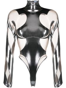 Mugler body à design métallisé - Argent