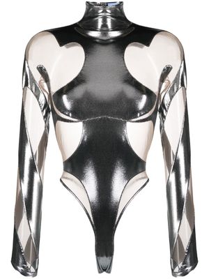 Mugler body à design métallisé - Argent