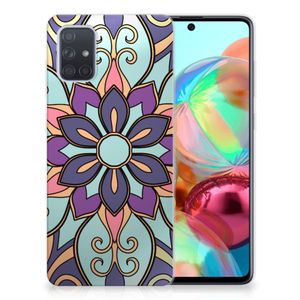 Samsung Galaxy A71 TPU Case Purple Flower