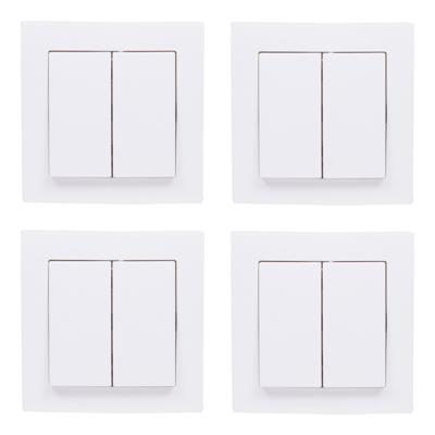 Inbouw wisselschakelaar dubbel - 4x - wit - 250V 10A - WCD