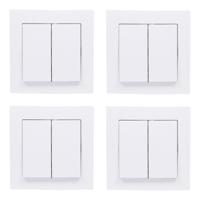 Inbouw wisselschakelaar dubbel - 4x - wit - 250V 10A - WCD