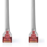 CAT6-kabel | RJ45 Male | RJ45 Male | SF/UTP | 1.00 m | Rond | PVC | Grijs | Label - thumbnail