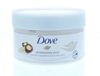 Dove Shower scrub macadamia en rice milk (225 ml)