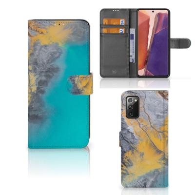 Samsung Galaxy Note 20 | Bookcase | Marble Blue Gold