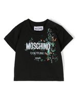 Moschino Kids t-shirt en coton à effet taches de peinture - Noir - thumbnail