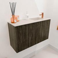 Toiletmeubel Mondiaz Joya Dlux | 70 cm | Meubelkleur Shadow | Faye wastafel Meli Wasbak Rechts | 1 kraangat