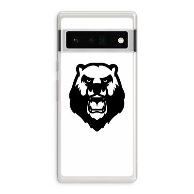 Angry Bear (white): Google Pixel 6 Pro Transparant Hoesje