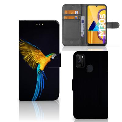 Samsung Galaxy M21 | M30s | Telefoonhoesje | Met pasjeshouder | Papegaai