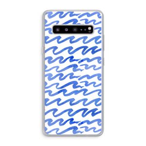 Blauwe golven: Samsung Galaxy S10 5G Transparant Hoesje