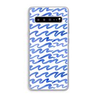 Blauwe golven: Samsung Galaxy S10 5G Transparant Hoesje
