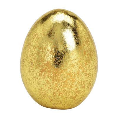 Wurm Paasei - goud - keramiek - 8 x 9 cm - decoratie ei - pasen