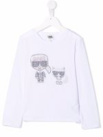 Karl Lagerfeld Kids t-shirt K/Ikonic à détails de clous - Blanc