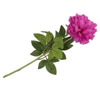 Kunstbloem pioenroos - paars - zijde - 71 cm - kunststof steel - decoratie bloemen   -