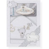 Interbaby Badcape En Thermometer 100 Cm Katoen Wit 2-delig - thumbnail