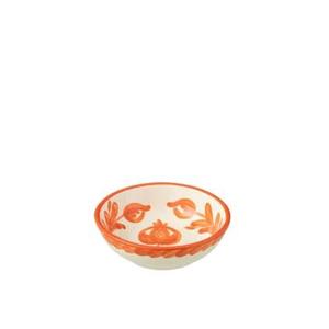 J-Line Bowl Granada Low Ceramic White|Orange Small