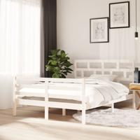 Bedframe massief grenenhout wit 140x200 cm