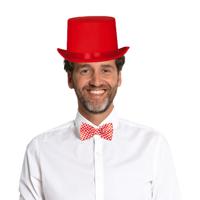 Carnaval verkleedset hoed en strik Brabant - rood - volwassenen/unisex - feestkleding accessoires