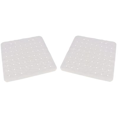 Set van 2x stuks badmat/douchemat - anti-slip - wit - vierkant - 54 x 54 cm