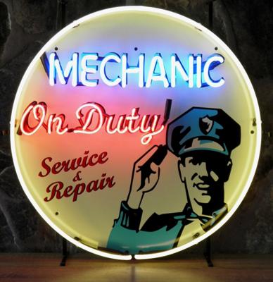 Mechanic On Duty Service & Repair Neon Verlichting - 60 x 60 cm
