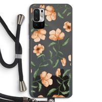 Peachy flowers: Xiaomi Redmi Note 10 5G Transparant Hoesje met koord