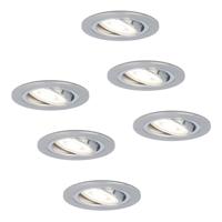 Set van 6 Chandler LED inbouwspots - GU10 5 Watt 400 lumen - 6000K Daglicht wit - Dimbaar - Rond - Kantelbaar - IP20 Voor binnen - RVS