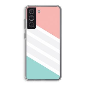 Strepen pastel: Samsung Galaxy S21 FE Transparant Hoesje