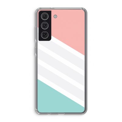 Strepen pastel: Samsung Galaxy S21 FE Transparant Hoesje