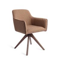 Jesper Home Eetkamerstoel 'Hofu' Revolve Oak Walnut, kleur French Toast